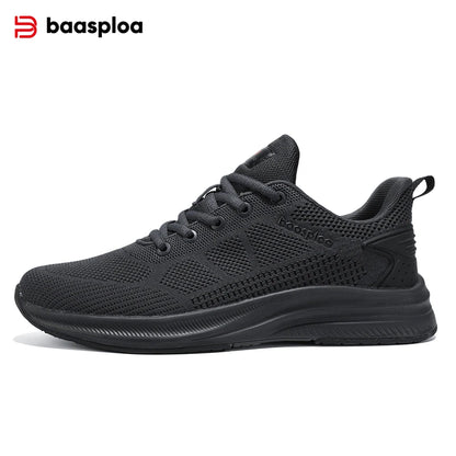 Baasploa Men Running Shoes Brand Male Designer Mesh Casual Sneakers Lightweight Lace-Up New Male Outdoor Sports Tennis Shoe