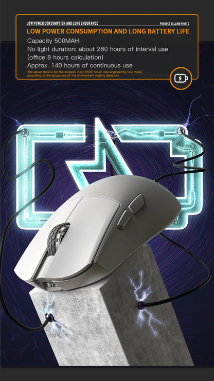 Darmoshark M3Pro Gaming-Maus 2.4G BT kabellos Tri-Mode PAW3395 Sensor N52840 26000DPI für große Hände mit Makro-Treiber – Maus für Gaming