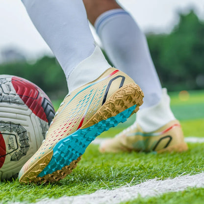 New Men Soccer Shoes Men Grass Breathable Soft Outdoor Football Shoes Cleats Long Spikes Comfortable Training Sport Shoes Men