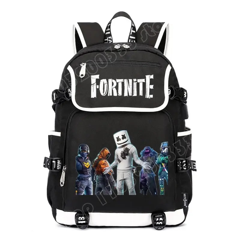 Fortnites Large Capacity Backpack Casual Shoulder Bag with USB Port Unisex Anime Students Schoolbag New Stylish Stationery Gift