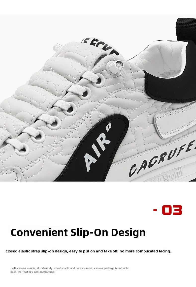 Men's Casual Sports Shoes Breathable Comfortable Flat Heel Low Cut Lace up Leather Upgraded Version of the Classic AGAM Shoe