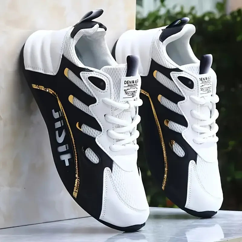 Breathable and comfortable men's sports shoes, with an inner height increase and a low top strap, suitable for outdoor sports an