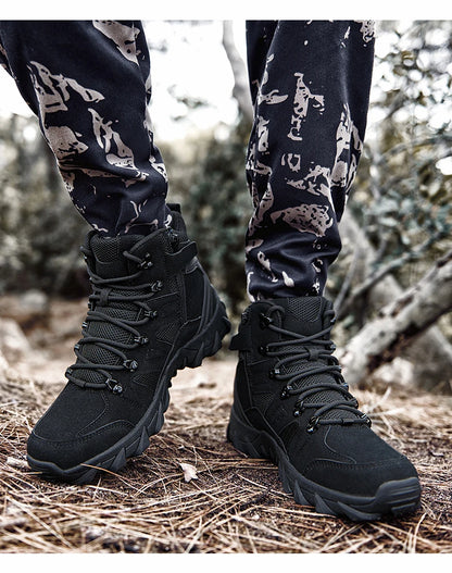 Botas Táticas de Combate Melhoradas para Homem, Calçado Outdoor de Treino, Campismo, Antidesgaste, Resposta Rápida, Caminhada, Pesca e Caça