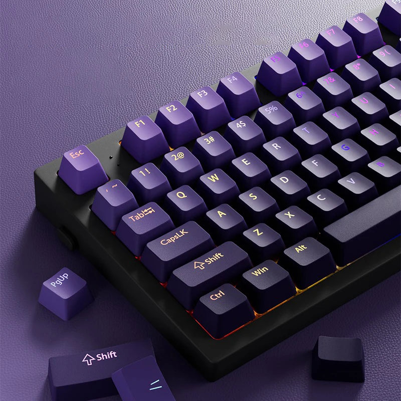 Conjunto de 133+ teclas OEM em gradiente para teclado mecânico gaming com switches Cherry MX, PBT retroiluminado RGB, layout ISO