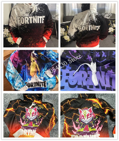 Fortnite Season 2 Boys and Kids Hoodies Cartoon Casual Sweatshirts Battle Game Heroes Print Polyester Autumn Girls Pullovers
