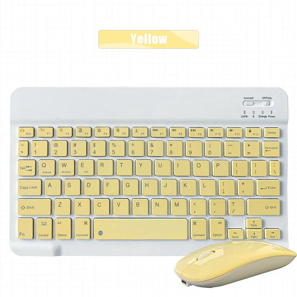 Spanish Russian Arabic Korean Portable 10 Inch Wireless Keyboard and Keyboard Set for iPad Samsung Tablet Laptop iOS Android