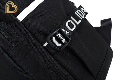 Mochila Yule Trooper F-Fortnited Battle Royale com carregamento USB, figuras anime e compartimento para material escolar para estudantes