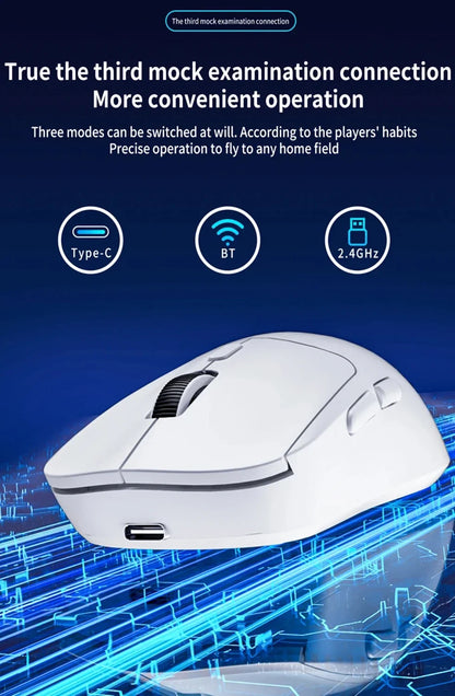 Rechargeable Wireless Bluetooth Gaming Mouse, Dual Mode 2.4G & Bluetooth Wireless Mouse, Silent High Precision Rechargeable Wireless Mouse for Laptop, PC, Mac & iPad