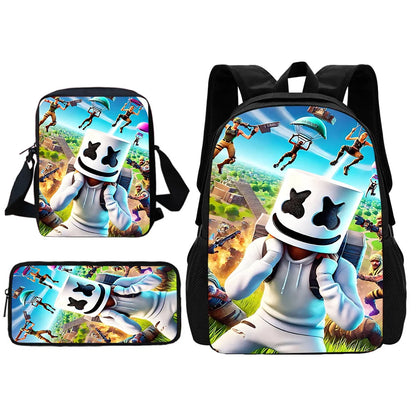 Hot Game Shooting Fortnites Child School Backpack With Shoulder Bag Pencil Bags School Bags for Boys Girls Best Gift