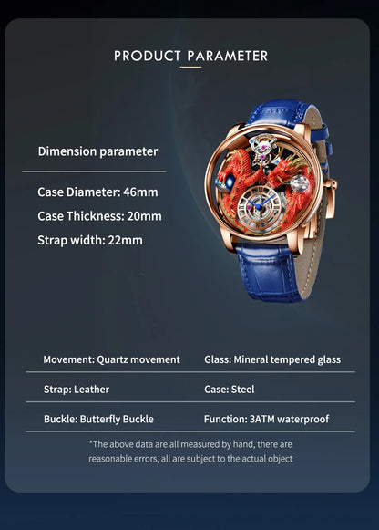 Relógio masculino PINDU Design 2025 NOVO Diamond Tourbillion, relógio de luxo Astronomia de marca premium, quartzo, vidro de safira, impermeável