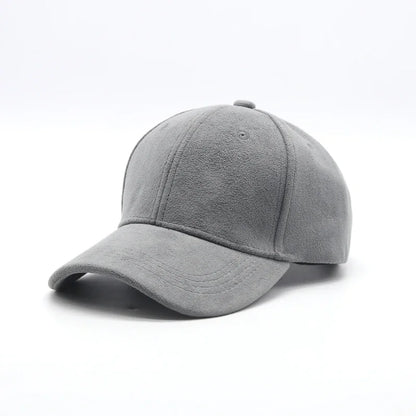 Casquette de baseball en daim en gros, automne-hiver, pour hommes et femmes, casquette unie d'hiver, style urbain, unisexe, ajustable, décontractée, unie, Gorra Caps