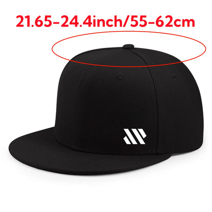 Casquette de baseball avec logo blanc – Casquette unisexe ajustable, respirante, à visière plate – Casquette légère pour les activités de plein air et les voyages – Chapeaux