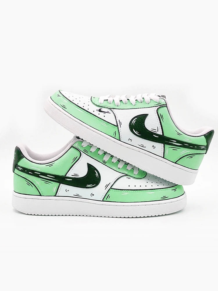 Custom Sneakers Custom Sneakers NIKE COURT VISION  Messy Line Design Couple Matching Shoes Unisex Low-Top Skate  retro shoes