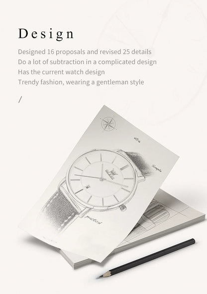 OLEVS 5869 Men's Watch Japan Quartz Movement Thin Case Fashion Waterproof Watch For Men Calendar Simple Original Male Wristwatch