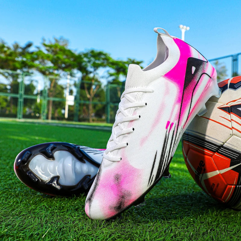 New Men Football Boots FG Non-Slip Training Shoes Soccer Cleats Long Spikes Soccer Shoes Ultralight Outdoor Drop Shipping
