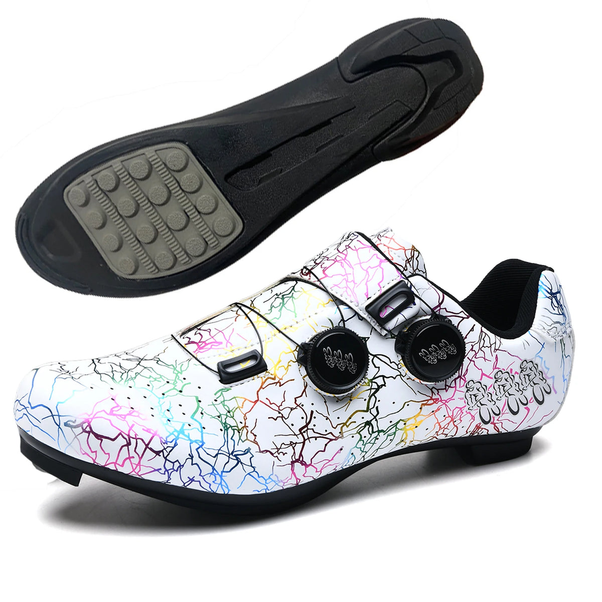 New Women Cycling Sports Shoes Rubber Non-Slip MTB Shoes Men PU Leather Breathable Outdoor Racing Pedal Bicycle Boots Unisex