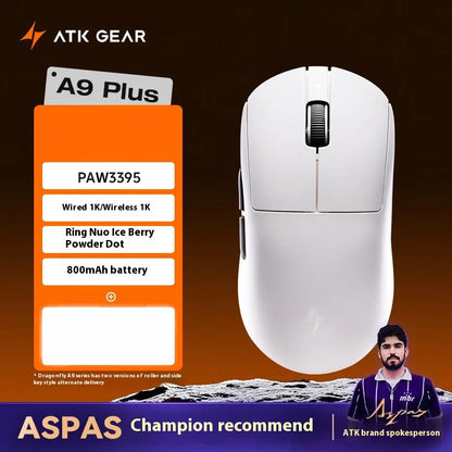 Rato Gaming Sem Fios ATK A9 Plus A9/A9 SE/A9 Pro Tri-Mode 8K Leve A9 Ultimate E-sports PC Presente Personalizado