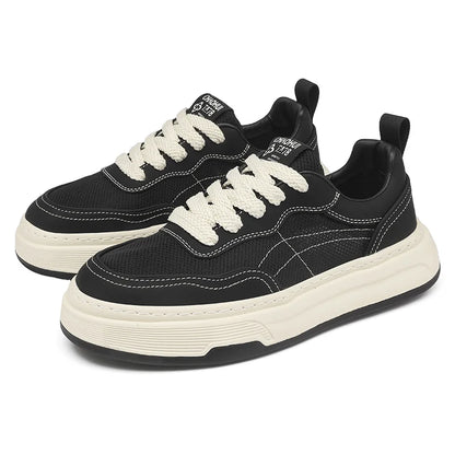 Sneakers da uomo ultraleggere in rete traspirante, scarpe casual alla moda con suola spessa, comode scarpe da ginnastica stringate per camminare tutti i giorni