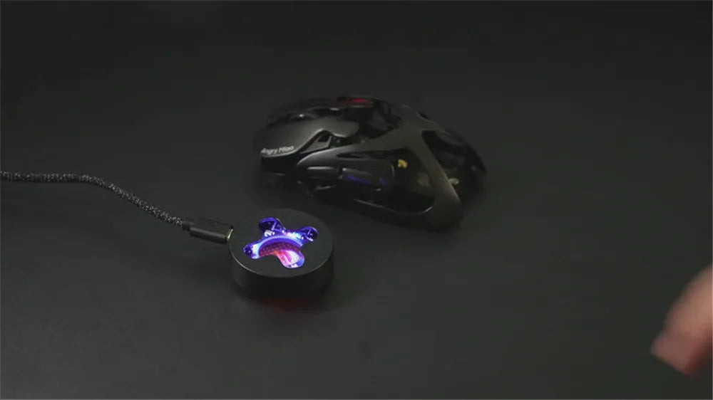Rato Gaming Sem Fios Angry Miao Infinity, Metal Hot-Swappable, Ultraligeiro Oco, PAW3950, Dual 8K, Com Fio, Tri-Mode, Laranja