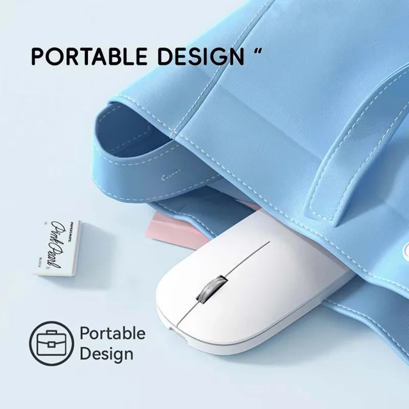 Lenovo Bluetooth Wireless Mouse Dual Mode 2.4G & Bluetooth 5.3, Type-C Rechargeable Silent Ergonomic Mouse with Adjustable DPI for Laptop & Office