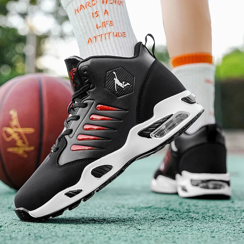 Men's High-Top Basketball Shoes Feature a Breathable Mesh Design for Maximum Comfort Outdoor Shock-Absorbing Running Shoes, High-Rebound Cushioning Technology, Make Running Smoother and More Comfortable, Enhance Support, Styl