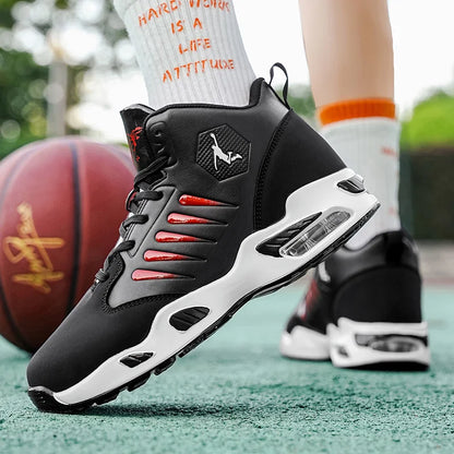 Men's High-Top Basketball Shoes Feature a Breathable Mesh Design for Maximum Comfort Outdoor Shock-Absorbing Running Shoes, High-Rebound Cushioning Technology, Make Running Smoother and More Comfortable, Enhance Support, Styl