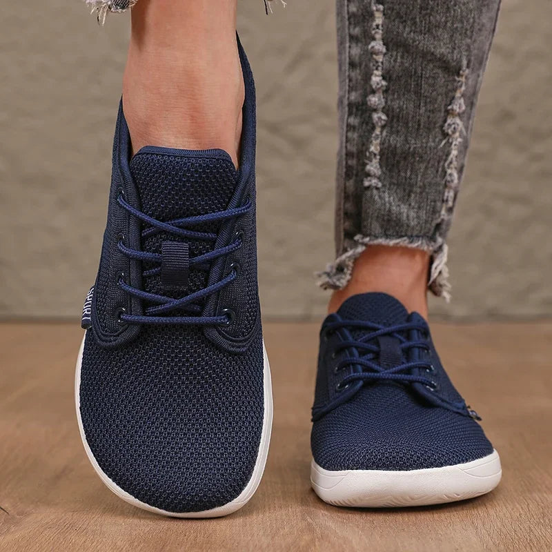 Summer Breathable Women's Flat Shoes Lightweight Mesh Comfortable Walking Shoes Men's Wide Foot Soft Sole Casual Wear Bare Foot