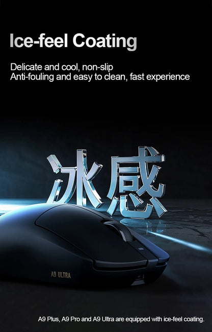 ATK Dragonfly A9 Ultra Wireless Gaming Mouse PAW3950, Tri-Mode 8K Gaming Mouse, Ultra-Lightweight Ergonomic Esports Mouse for FPS Gaming
