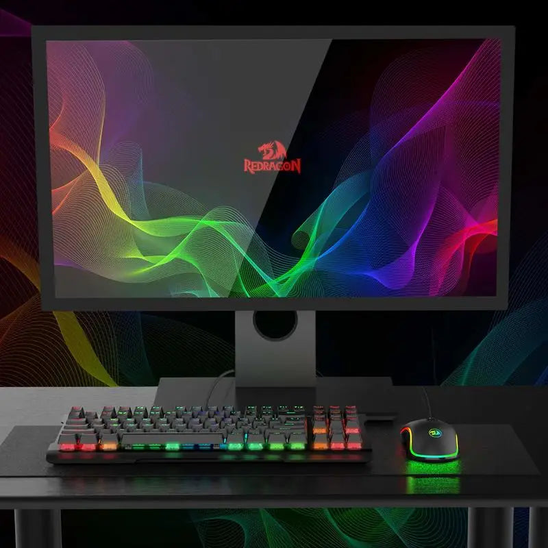 Rato Gaming para PC Redragon M711 com Fio, 7 Botões Programáveis, RGB Personalizável, 10,000 DPI, Ergonómico