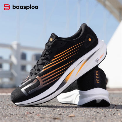 Zapatillas profesionales de running Baasploa para hombre, ligeras y transpirables, zapatillas deportivas de jogging para mujer con placa de carbono y suela antideslizante
