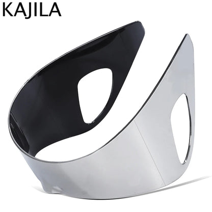 Oversized One-Piece Shield Punk Sunglasses Women 2026 Luxury Brand Sports Rimless Windproof Mask Sun Glasses Wrap Around Eyewear