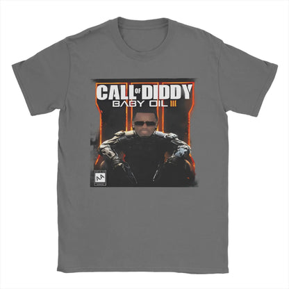 Pánské tričko Call of Diddy Party Brainrot Sigma, humorné tričko ze 100% bavlny, krátký rukáv, tričko s kulatým výstřihem, klasické oblečení