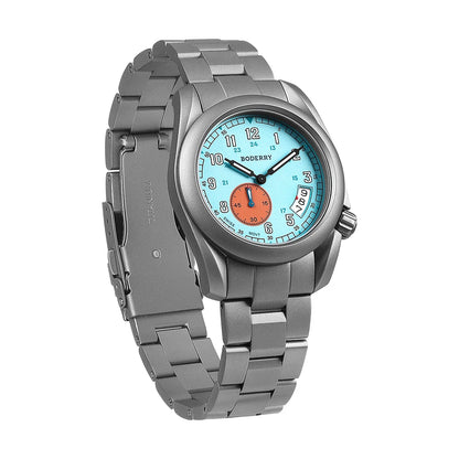 Boderry Field Watch Titanium Quartz Watches VOYAGER 38 Mens 100M Waterproof Clock Military Sport Luminous Business Wristwatch