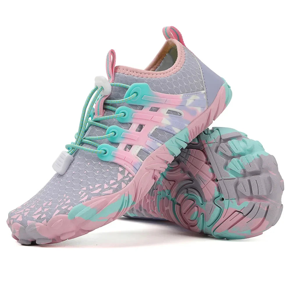Men Women Water shoes Upstream Wading Swimming Barefoot Five Fingers Aqua Shoes Colorful Beach Seaside Light Unisex Sneakers New
