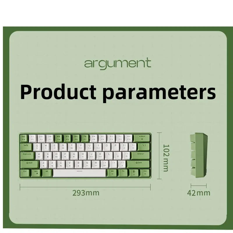 Wired Mechanical Keyboard 60% Gamer Bluetooth Backlit Keyboards for Tablet Mini Ergonomic Key Board White