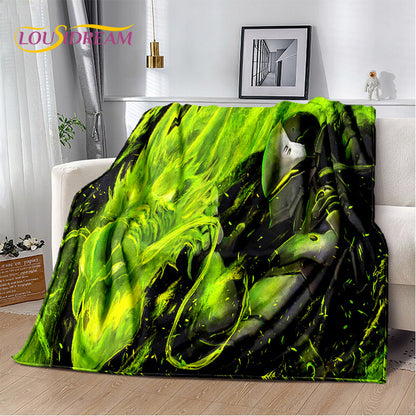 Overwatch Gamer DVA Reaper Manta Macia de Peluche, Manta de Flanela para Sala de Estar, Quarto, Cama, Sofá, Piquenique, Criança, 3D
