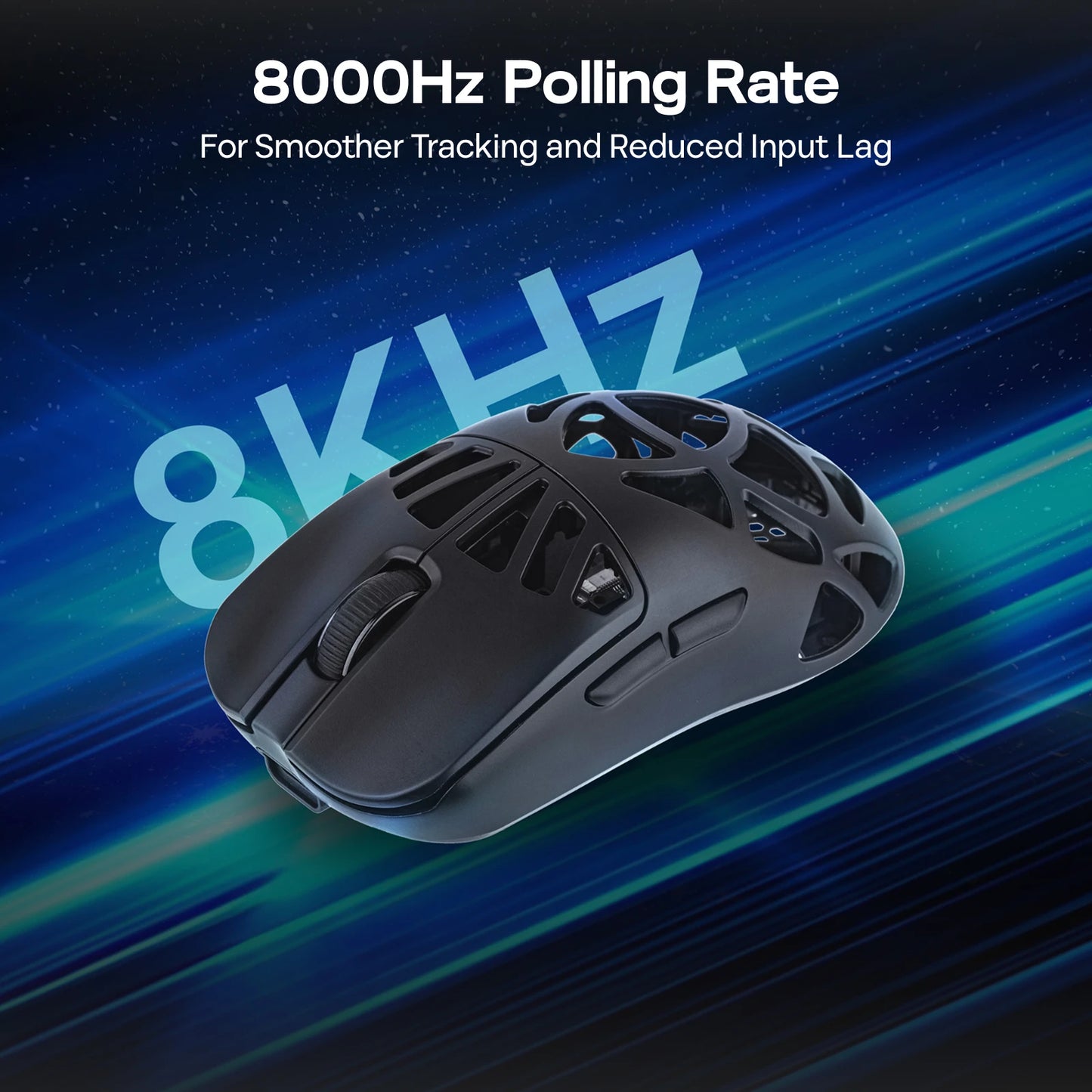 Rato Gaming Sem Fios EPOMAKER Carbon X com Fio/2.4G/BT, 400 a 30,000 DPI Ajustáveis, Sensor PAW3950, para PC/Mac/Linux