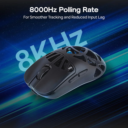 Rato Gaming Sem Fios EPOMAKER Carbon X com Fio/2.4G/BT, 400 a 30,000 DPI Ajustáveis, Sensor PAW3950, para PC/Mac/Linux