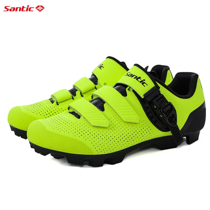 Santic Mountain Bike Lock Shoes for Men SPD Locking Shoes MTB Bike Accessories Breathable Self-Locking Unisex Cycling Sneakers