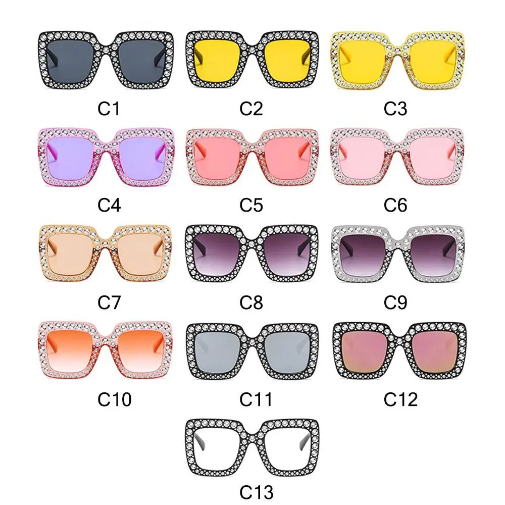 Kids Fashion Sunglasses Square Glitter Children Sun Glasses Boy Girl Stylish Diamond Goggles Baby Shades Party Eyewear UV400