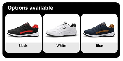 Leather Sneakers for Men, Casual Shoes, Soft Bottom, Outdoor Walking Shoe, Sports, Four Seasons
