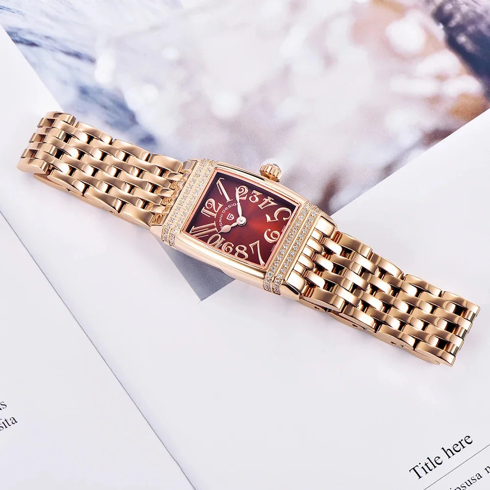PAGANI DESIGN Luxury Fashion Women's Quartz Watch Swiss Ronda Movt Sapphire Stainless Steel Waterproof Clock Gift For Woman