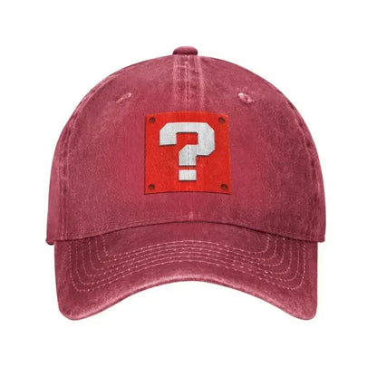 Casquette de baseball personnalisée, style Cartoom, avec motif « Question Block », pour femmes et hommes, ajustable, unisexe, en coton, style « Dad Hat », casquettes Snapback performantes