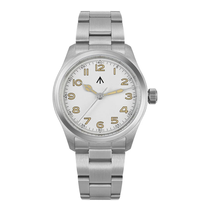 Relógio de Quartzo Vintage Militar Militado ML08 V2 com Movimento VH31, Vidro Duplo de Safira, Luminescência C3 BGW-9, Impermeável, 38mm