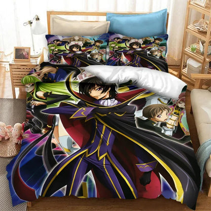 Fashion 3D Printed Anime Code Geass Duvet Cover 2/3pcs Bedding Set Double Twin Full Queen King Adult Kids Bedclothes Quilt Cover