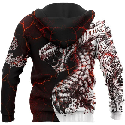 Black & White Tattoo Dragon 3D Printed Men Hoodies Sweatshirt Unisex Streetwear Zipper Pullover Casual Jacket Tracksuits KJ0192