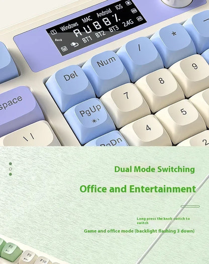 AULA S99 Pro Three Mode Gaming Keyboard Bluetooth Wireless Keyboard RGB Backlight Ergonomic Office PC Gamer Accessories Custom