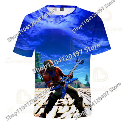 Fortnites Theme Birthday Number T-Shirt Summer Child White Clothes Cartoon Hot Game Short Sleeve Tees Casual Tops Funny Gifts