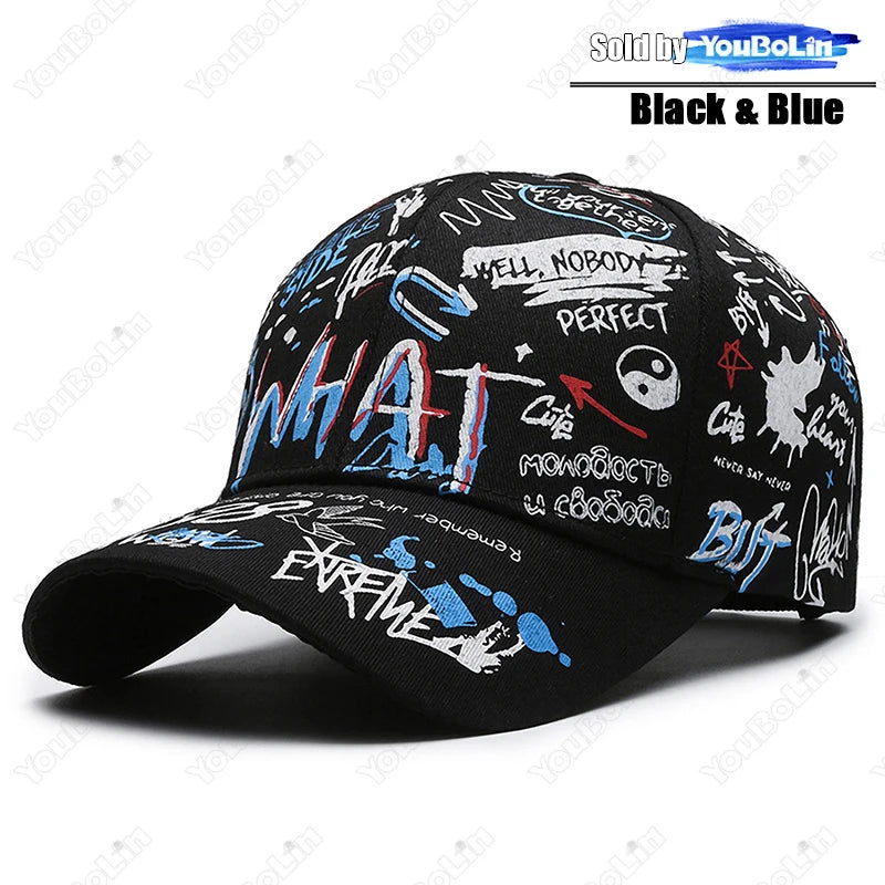 Cappellino da baseball graffiti per uomo e donna – Cappello regolabile in cotone stile street snapback