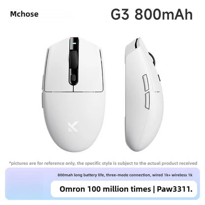 Rato Sem Fios MCHOSE G3 V2 PRO Bluetooth Tri-Mode Ergonómico e Leve para Portátil, Escritório, Gaming e Acessórios de Computador